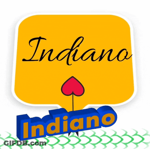A Yellow Square With The Word Indiana On It GIF