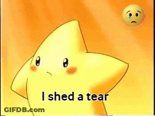 A Yellow Star With A Sad Face And The Words I Shed A Tear Below It GIF
