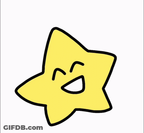 A Yellow Star With A Smiley Face On It GIF