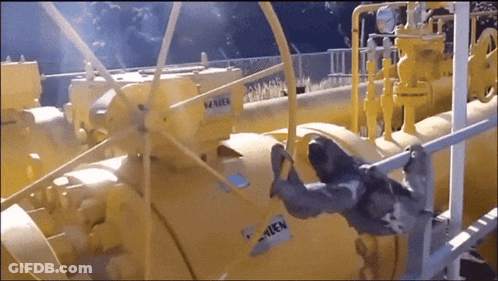A Yellow Valve That Says Venier Is Being Worked On GIF