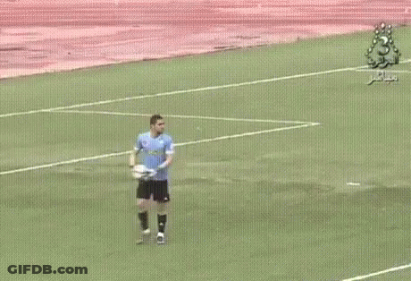 A Yellow Van Is Parked On The Side Of A Soccer Field . GIF