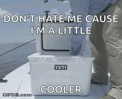 A Yeti Cooler Is Being Opened By A Person On A Boat GIF