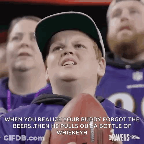 A Young Boy Holding A Football With A Caption That Says When You Realize GIF
