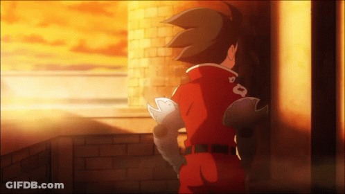 A Young Boy In A Red Shirt With The Number 8 On The Back GIF