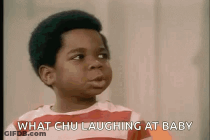 Boy Laughing At Baby In Red And White Striped Shirt GIF