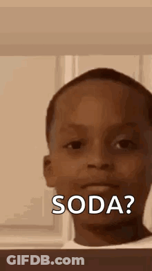 Boy Making Funny Face Says Soda GIF