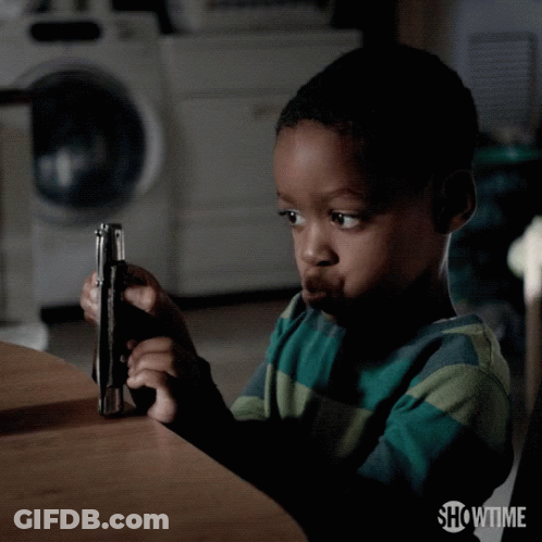 A Young Boy Is Playing With A Knife And The Showtime Logo Is Visible GIF