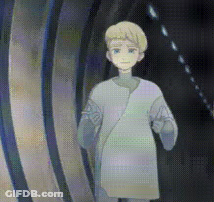 A Young Boy Is Standing In A Tunnel Wearing A White Coat . GIF