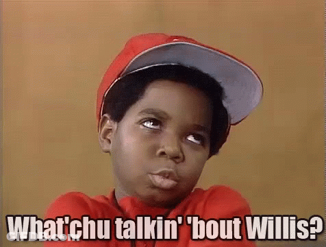 Boy In Red Shirt And White Hat Says What Chu Talkin Bout Willis GIF