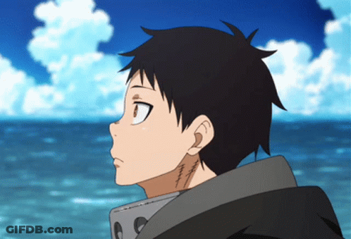 A Young Boy With A Scar On His Neck Looks At The Ocean GIF
