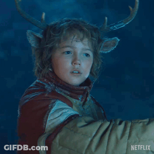A Young Boy With Antlers On His Head Is Asking What Do You Mean Netflix GIF