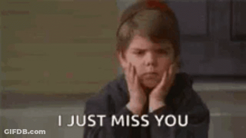 A Young Boy With His Hands On His Face And The Words `` I Just Miss You '' . GIF