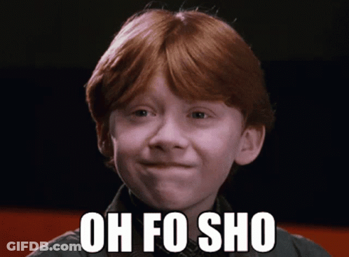 A Young Boy With Red Hair Is Smiling With The Words Oh Fo Sho On His Face GIF