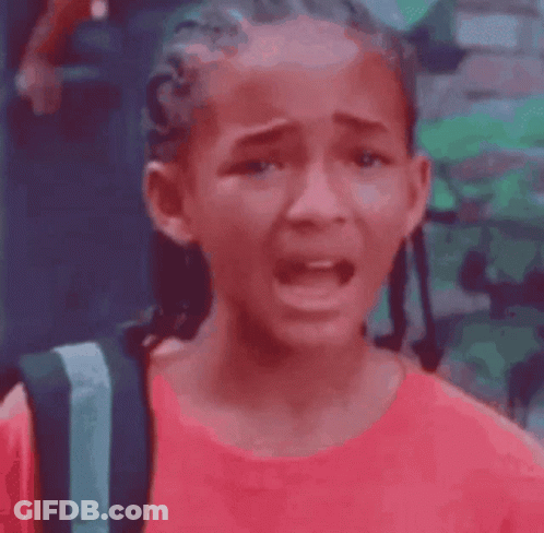 A Young Girl Is Crying And Saying `` I Hate It Here '' While Holding A Backpack . GIF