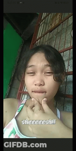 A Young Girl Is Making A Funny Face With The Words Sheeeesh Written On The Bottom GIF
