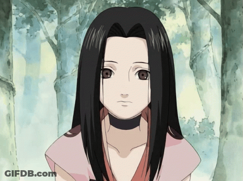 A Young Girl With Long Black Hair And A Choker Around Her Neck GIF