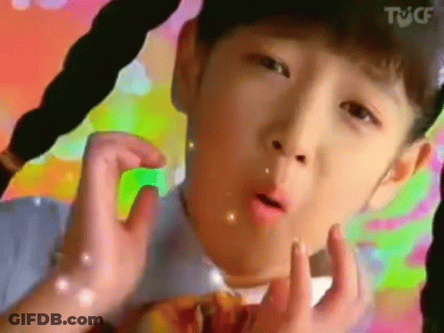 A Young Girl With Pigtails Is Eating A Hamburger In A Colorful Cartoon . GIF