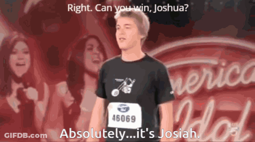A Young Man In A Black Shirt With The Number 46969 On His Shirt GIF