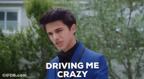 A Young Man In A Blue Tuxedo And Bow Tie Is Driving Me Crazy . GIF