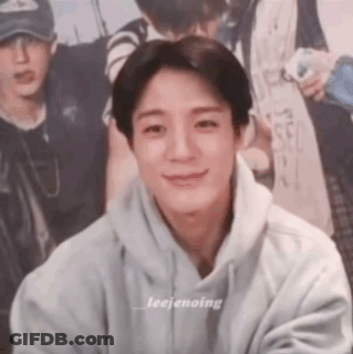 A Young Man In A Gray Hoodie Is Smiling For The Camera . GIF