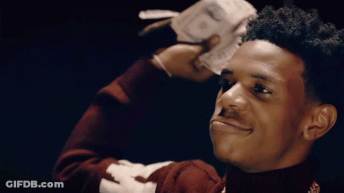 A Young Man In A Red Sweater With The Letter F On The Sleeve GIF