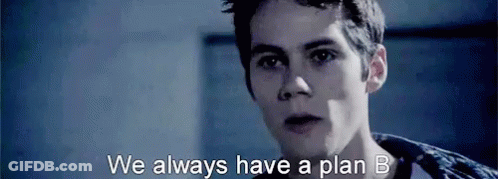 A Young Man Is Standing In Front Of A Wall And Saying `` We Always Have A Plan B '' . GIF