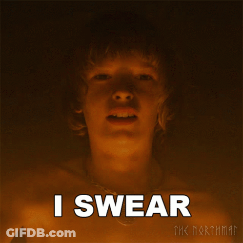 A Young Man Says I Swear In Front Of A Dark Background GIF