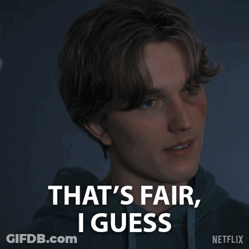 A Young Man Says That 'S Fair I Guess In A Netflix Advertisement GIF
