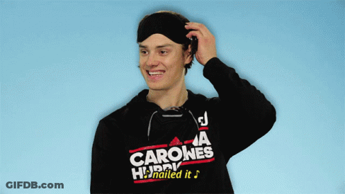 A Young Man Wearing A Black Hoodie That Says Carones Hurry Nailed It GIF