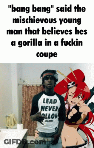 A Young Man Wearing A Shirt That Says Lead Never Follow Leaders GIF