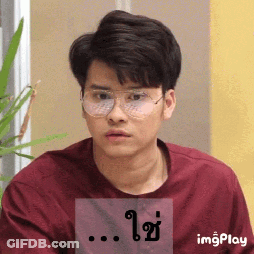 A Young Man Wearing Glasses And A Maroon Shirt Is Displayed On A Screen With The Words Imgplay GIF