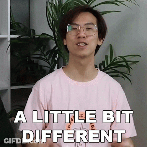 A Young Man Wearing Glasses Says A Little Bit Different GIF