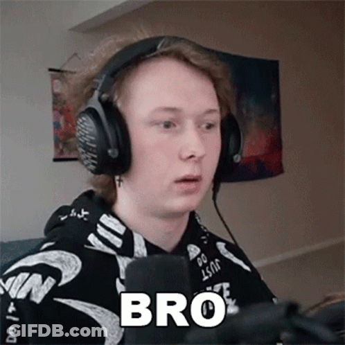 Young Man With Headphones Sitting In Front Of Microphone GIF