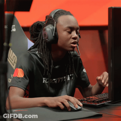 A Young Man Wearing Headphones And A Shirt That Says ' Foxtiv ' On It GIF