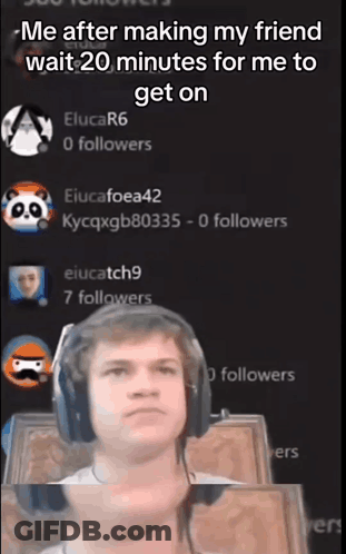 A Young Man Wearing Headphones Is Waiting For His Friend To Get On GIF