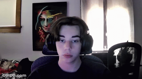 Young Man With Headphones And Painting GIF