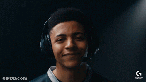 A Young Man Wearing Headphones With A Logitech Logo In The Corner GIF