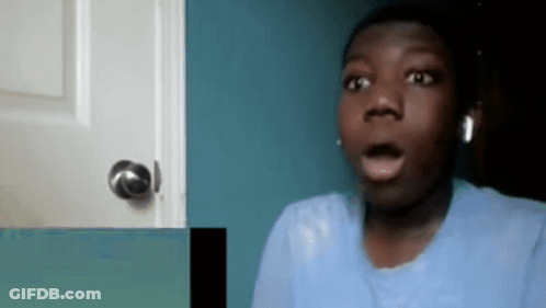 A Young Man With A Surprised Look On His Face Is Wearing Headphones GIF