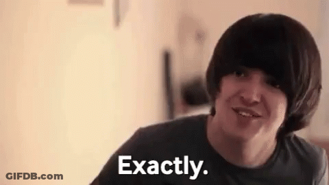 A Young Man With A Very Short Haircut Is Smiling And Saying `` Exactly '' . GIF