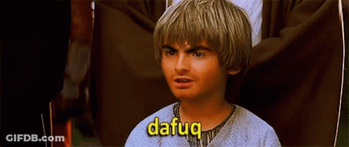 A Young Man With A Wig On His Head Is Talking To Someone And The Word Dafuq Is On The Screen . GIF