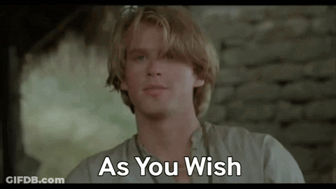 A Young Man With Blonde Hair Is Standing In Front Of A Stone Wall And Says `` As You Wish '' . GIF