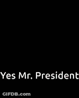 A Young Man With Glasses Is Smiling And Says Yes Mr. President . GIF