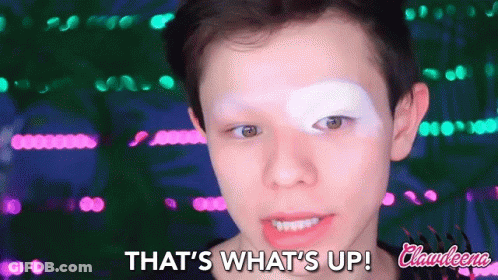 A Young Man With White Paint On His Face Says That 'S What 'S Up GIF