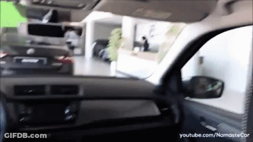 A Youtube Video Shows The Inside Of A Car With A Green Screen GIF
