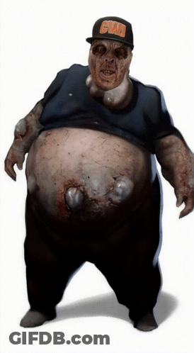 A Zombie Wearing A Hat That Says Gwd GIF