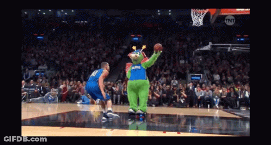 Aaron Gordon Mascot Slam Dunk GIF