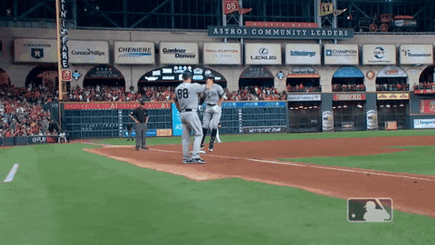 Aaron Judge Baseball High Five GIF