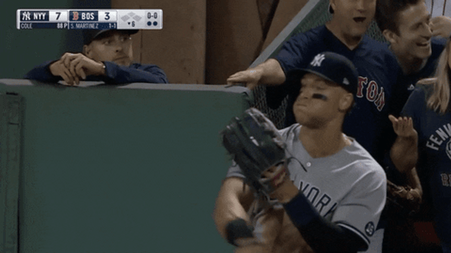 Aaron Judge Baseball Mic Drop GIF