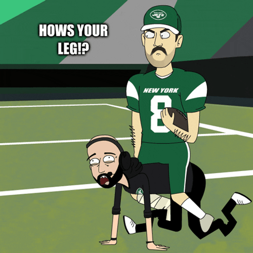 Aaron Rodger Hows Your Leg GIF