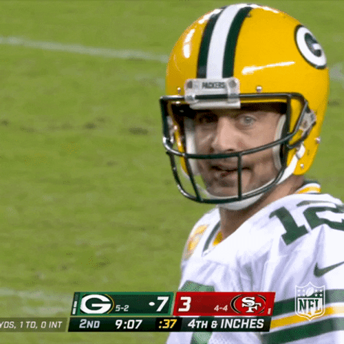 Aaron Rodgers Feels Intrigued GIF